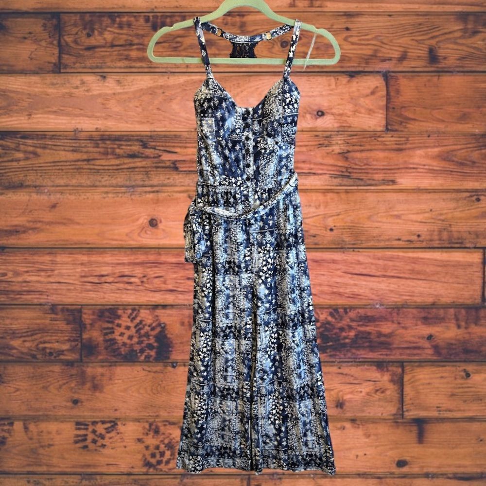 5 for $25🔥Juniors XS (1) NOBO Tie‎ Dye Bandana Print Jumpsuit Romper